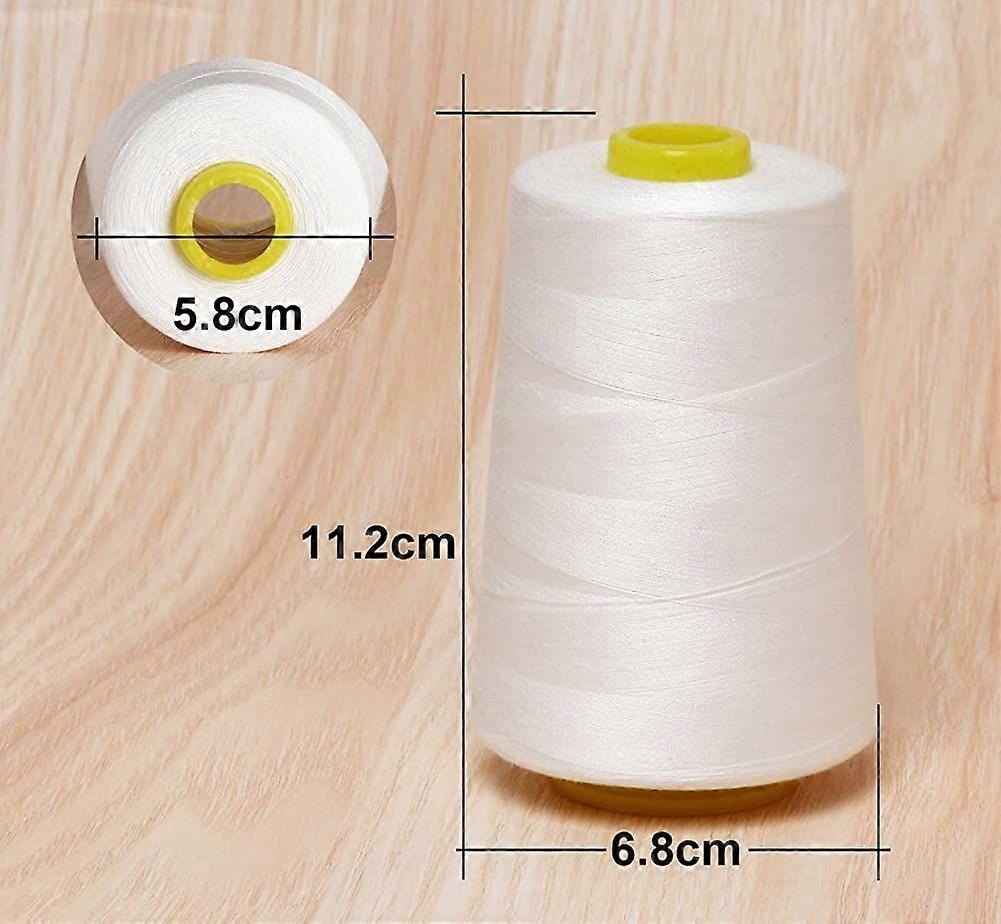 Overlock thread white sewing thread 4 cones 5000 yards, overlock cones thread