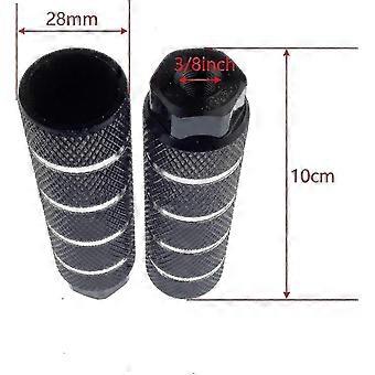 2 paires de repose-pieds arrière en alliage d'aluminium pour vélo de cascade, compatibles avec les axes de 3/8 pouces, noirs