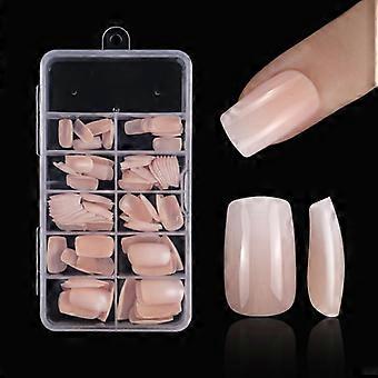 Press on Netural Solid Color Fake Nails Elegant and Reusable Manicure Tool for Women