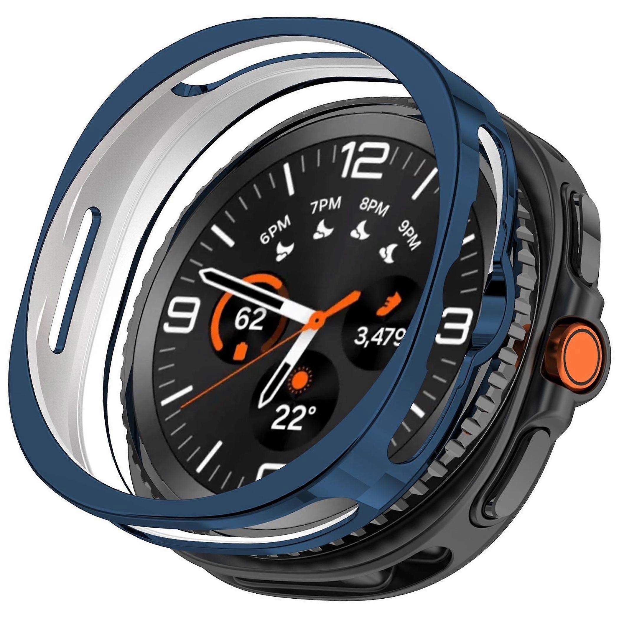 TPU Protective Case for Samsung Galaxy Watch8 Classic 46mm Half Hollow Blue