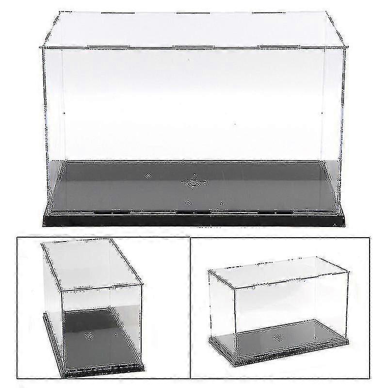 30cm Perspex Acrylic Display Case H Box Plastic Base Dustproof Figure Trophy
