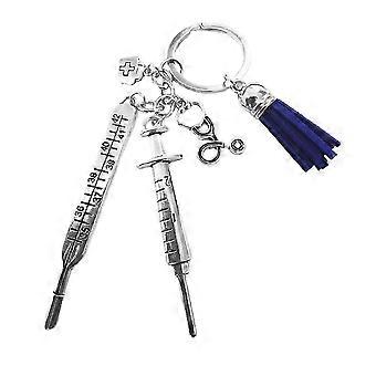 Nurse Keyring Decorative Keychain for Decor 1Pcs Metal Silver Pendant