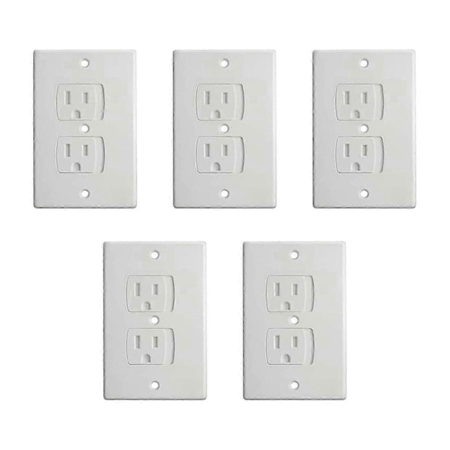 Self-Closing Socket Cover, White Safety Wall Electrical Socket,