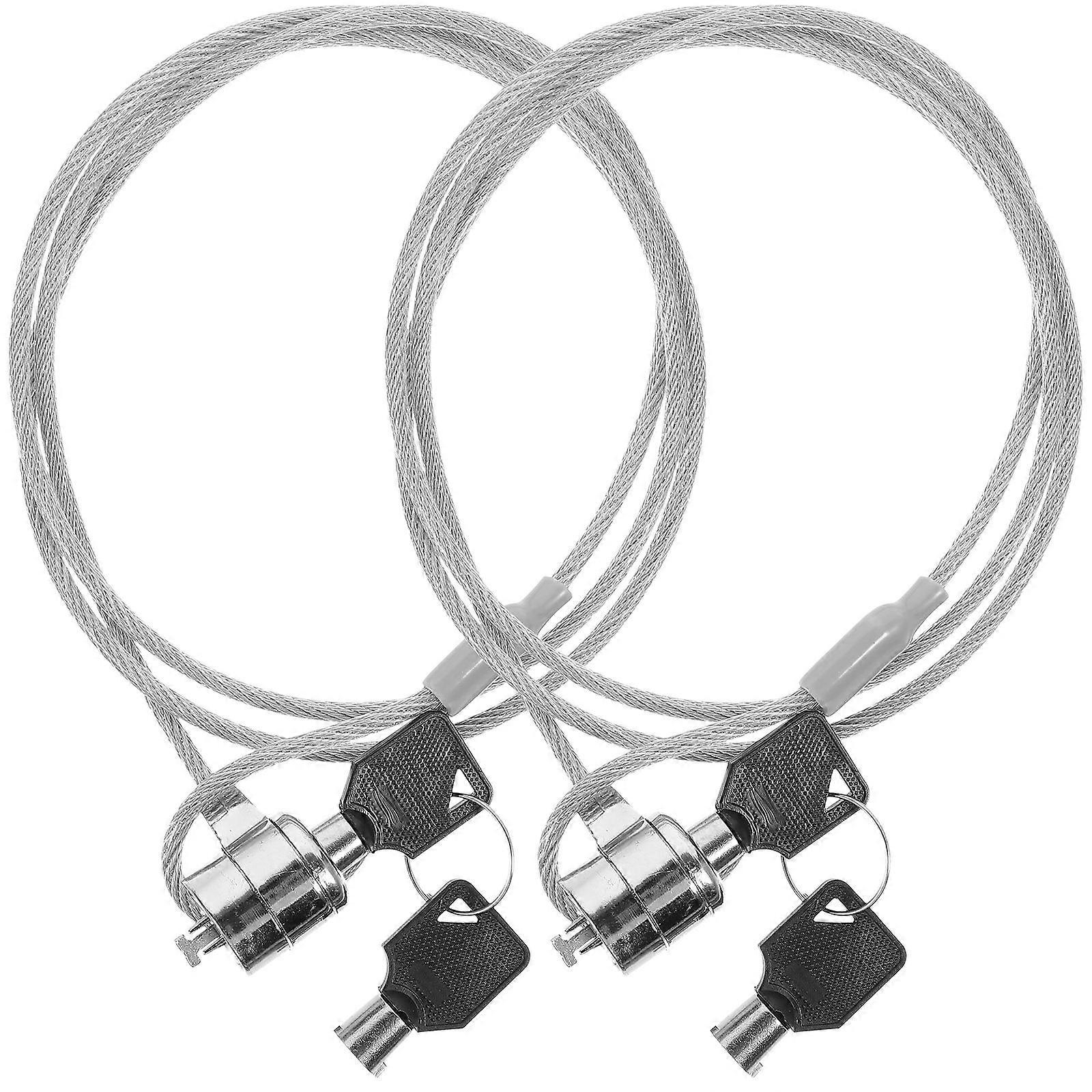 2 Sets Laptop Locking Cable Keyed Cable Lock Security Hardware Cable Lock