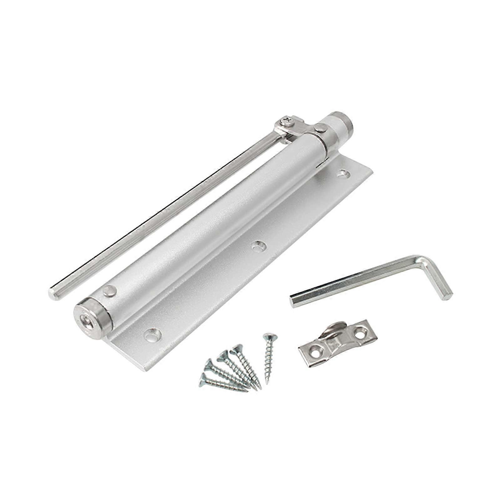 Automatic Door Closer Silver, Adjustable SpringType Pneumatic Design for Smooth and Silent Operation