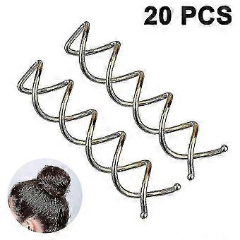 20pcs Spiral Hairpins, Twist Hair Clips For Hair Styling Spiral Shaped zxll