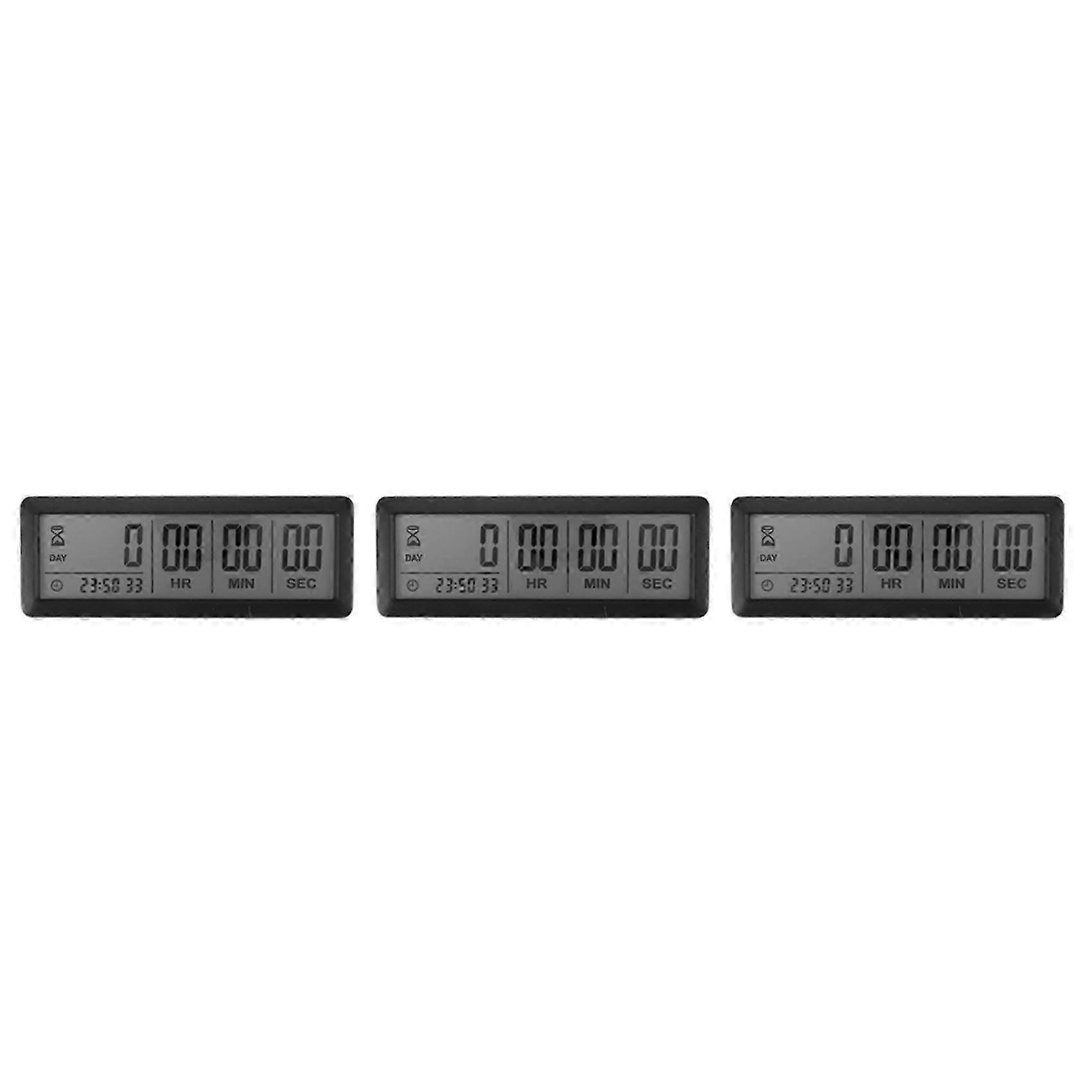 3X Big Digital Countdown Days Timer Clock - 999 Days Count Down Clock Timer compatible with Graduation Lab Kitchen (Black)
