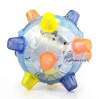 Bola de ativação de salto com LED, luz que acende, bola vibratória que quica, brinquedo para mastigar para animais de estimação, cor aleatória/sem bateria