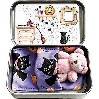 Halloween Bear Gift Set - Pocket Plush Comfort Toy Makes a Spooky Trick or Treat Gift