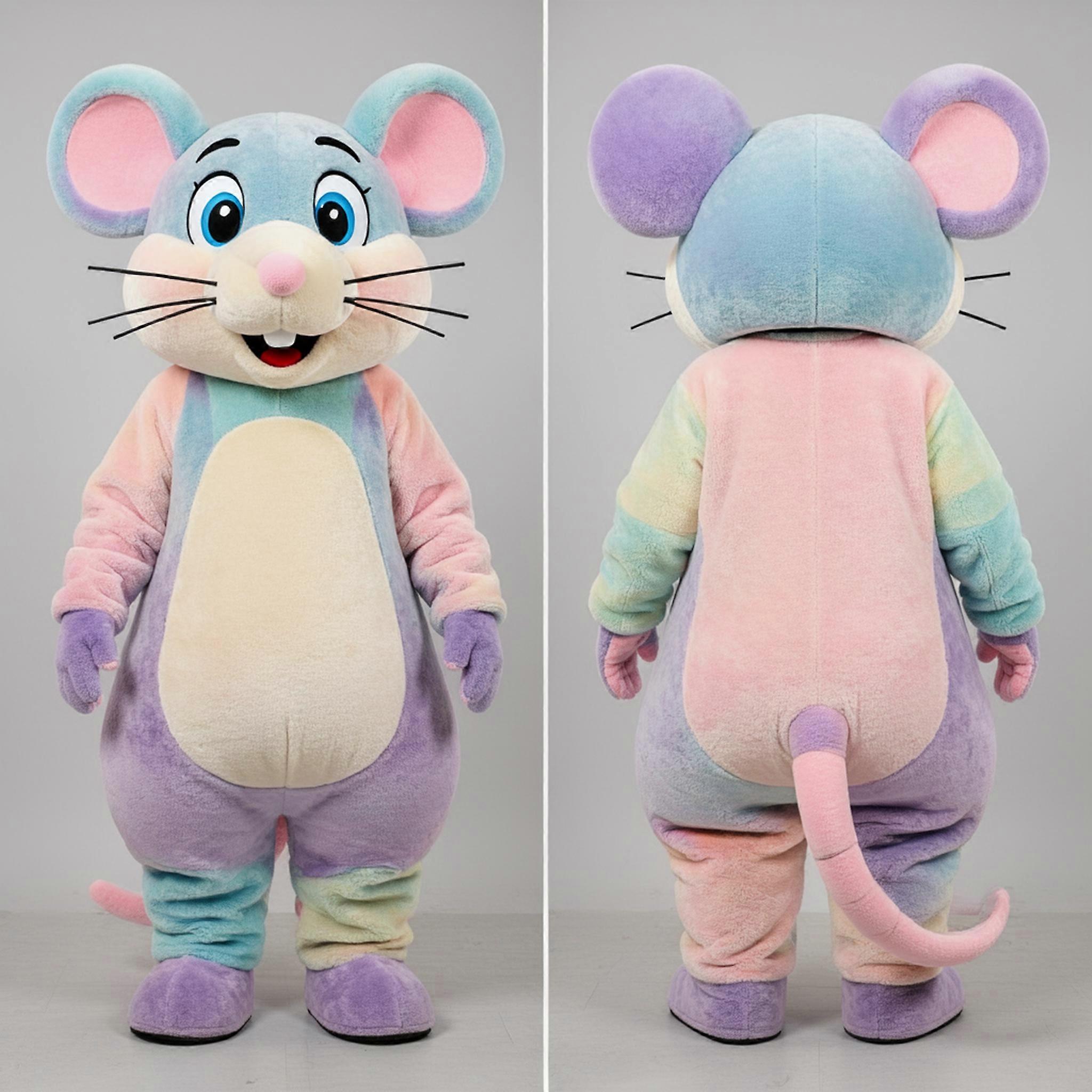 MASTICOT Cream Colored Whiskered Rat Mascot