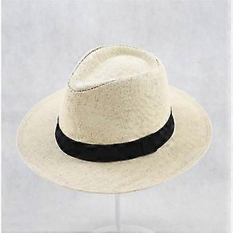 Män Kvinnor Halm Jazz Fedora Hatt Trilby Kubansk Solkeps Panama Kort Brätte Sommar