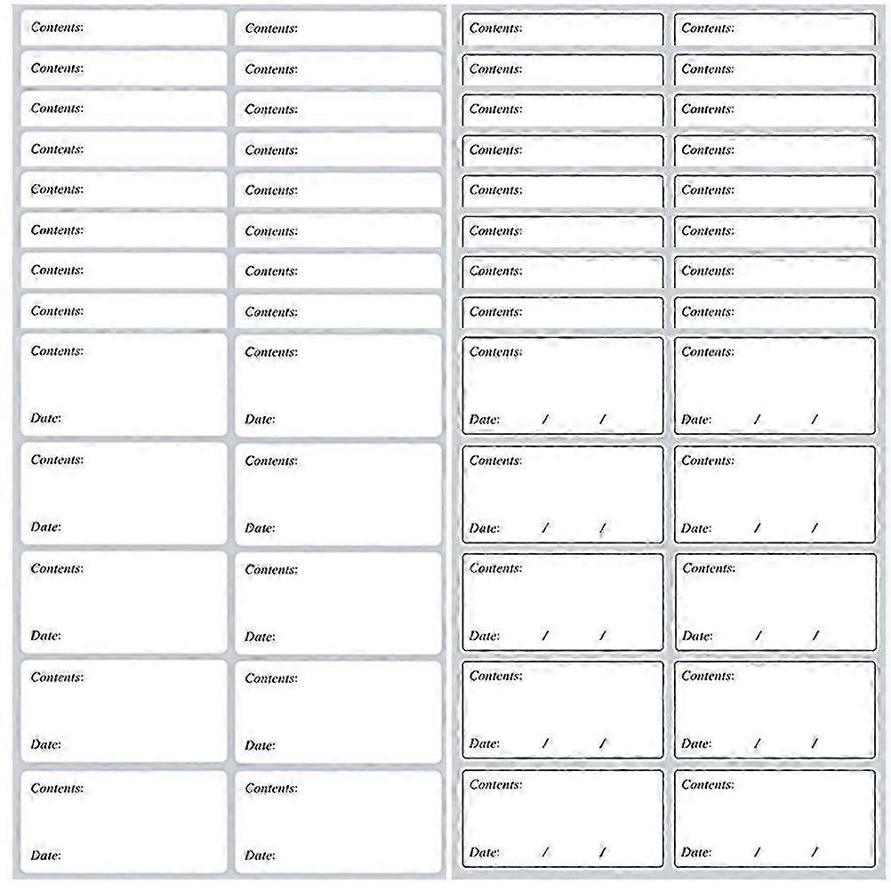 Multi-Function Food Bottle Labels, PVC, White, Easy Paste Removable Writable Storage Organization Stickers, 200 Sheets