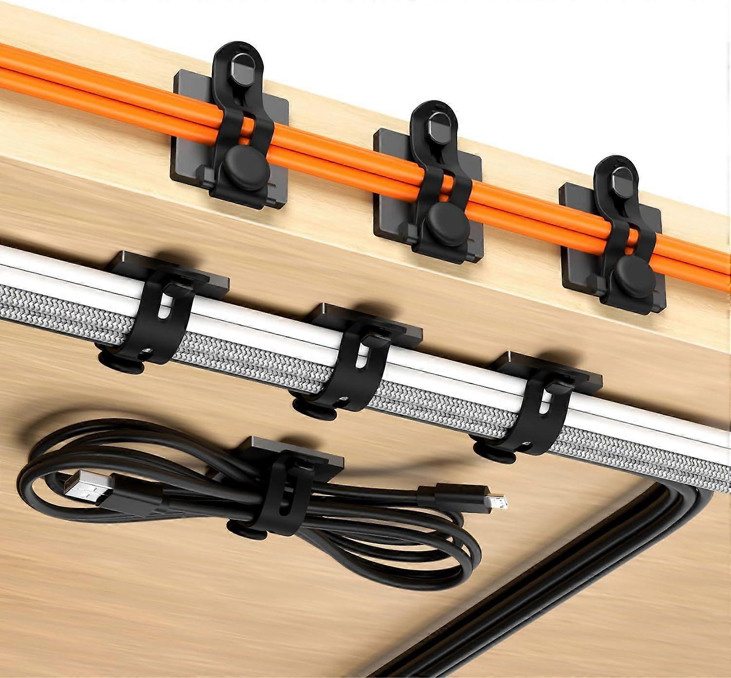 Adjustable Cable Management Under Desk,10-Pack,Adhesive Cable Clips