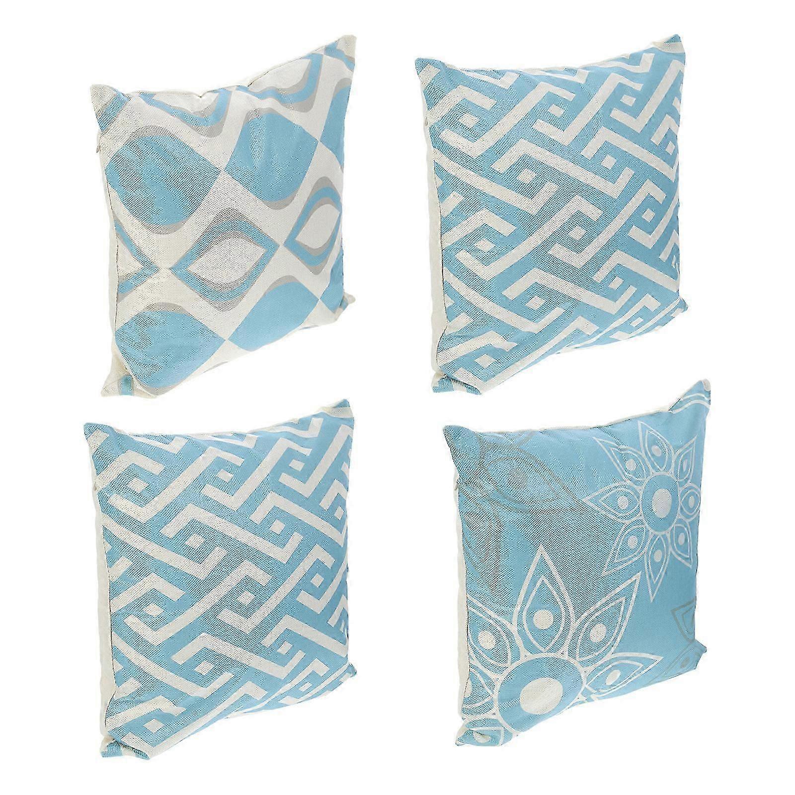Geometric Pillowcase Sofa Throw Pillow Cover Decor Square 4Set