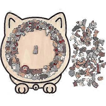 135-Piece Cat Outline Wooden Puzzle
