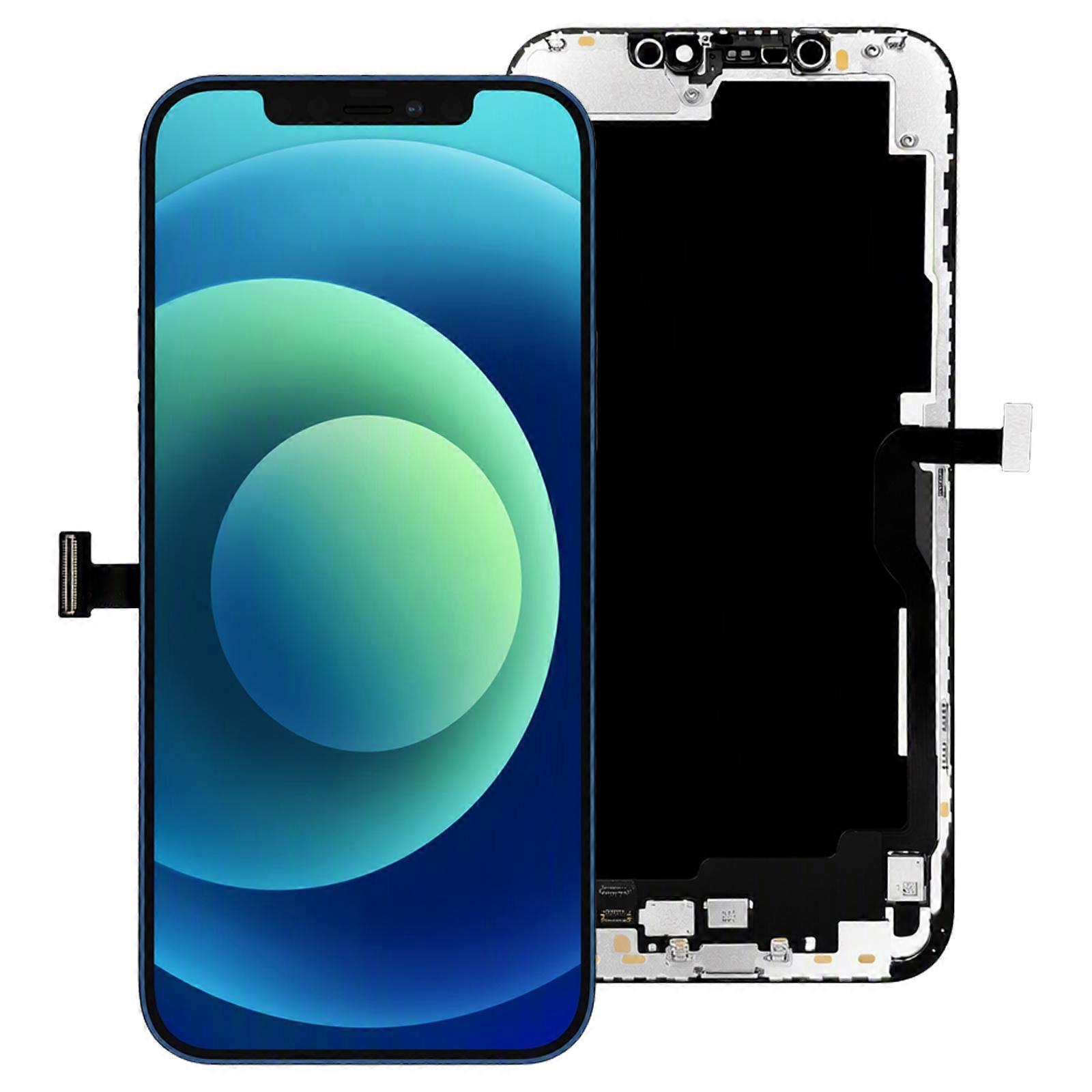 Soft OLED Screen Replacement 6.7" 60Hz Display Assembly With Proximity Sensor Flex Cable Touch Digitizer Repair Kit,Compatible With iPhone 12 Pro Max