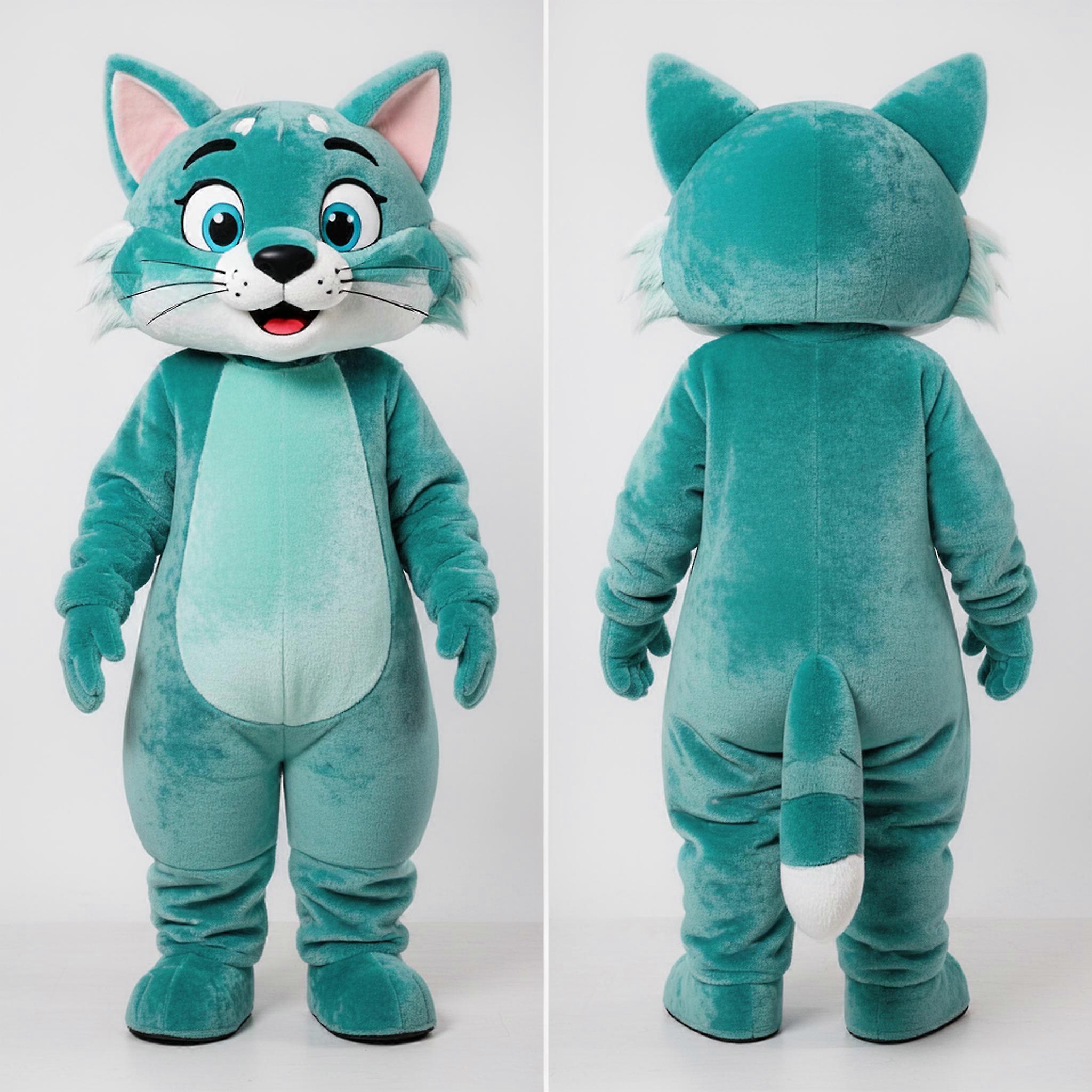MASTICOT Teal Playful Bobcat Mascot