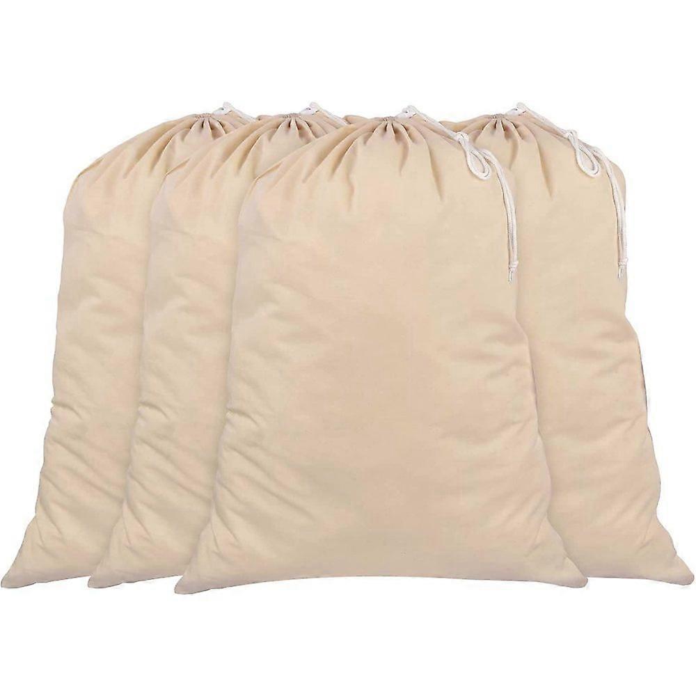 Cotton Laundry Sacks Large Drawstring Durable Machine Washable