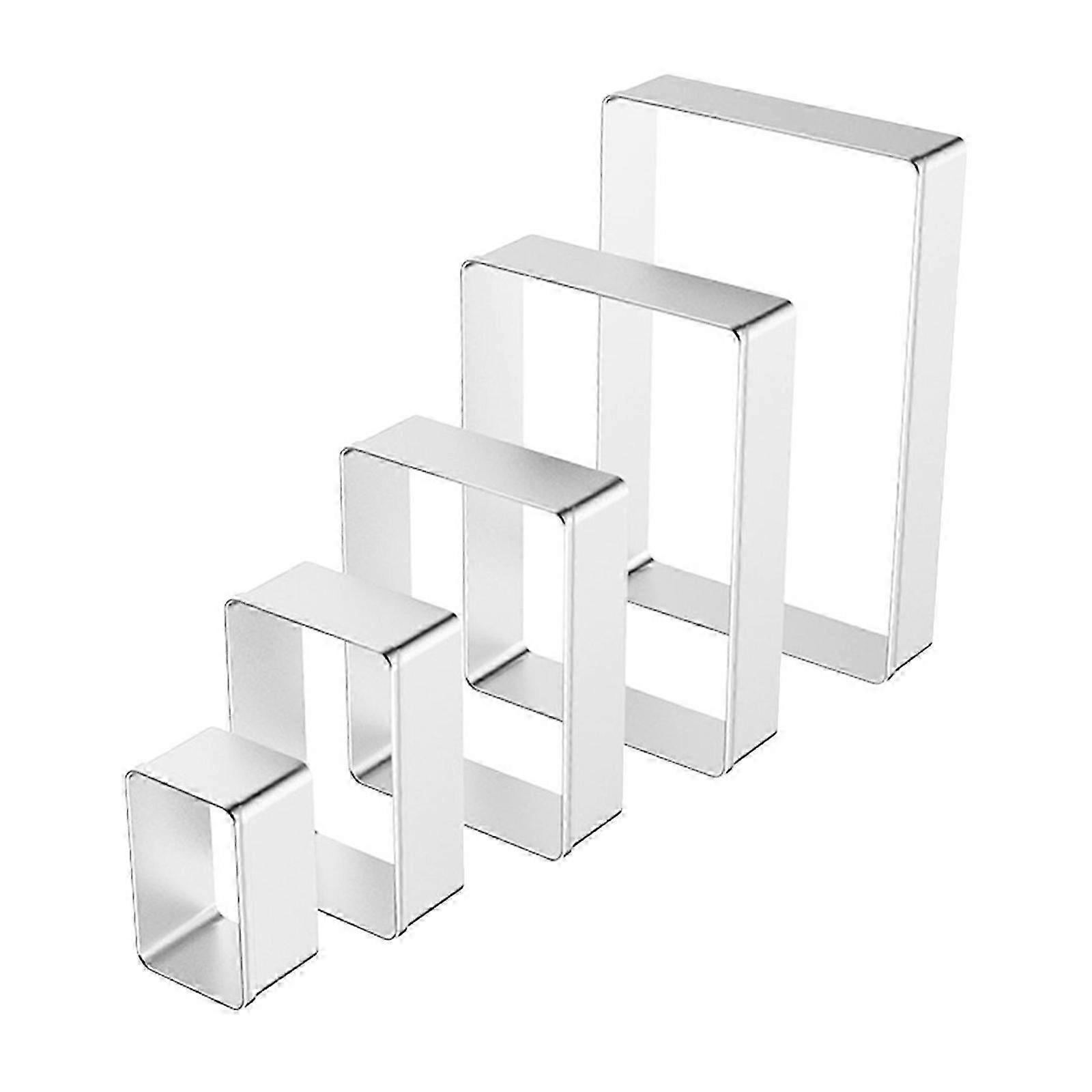 5-Pc Stainless Steel Rectangle Pastry Cutter Set