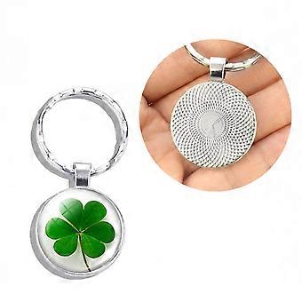 Four-leaf Clovers Pendant Keychain Fortune Lucky Keyring Ornament Backpack Bag Accessories Jewelry Gift for Men Women