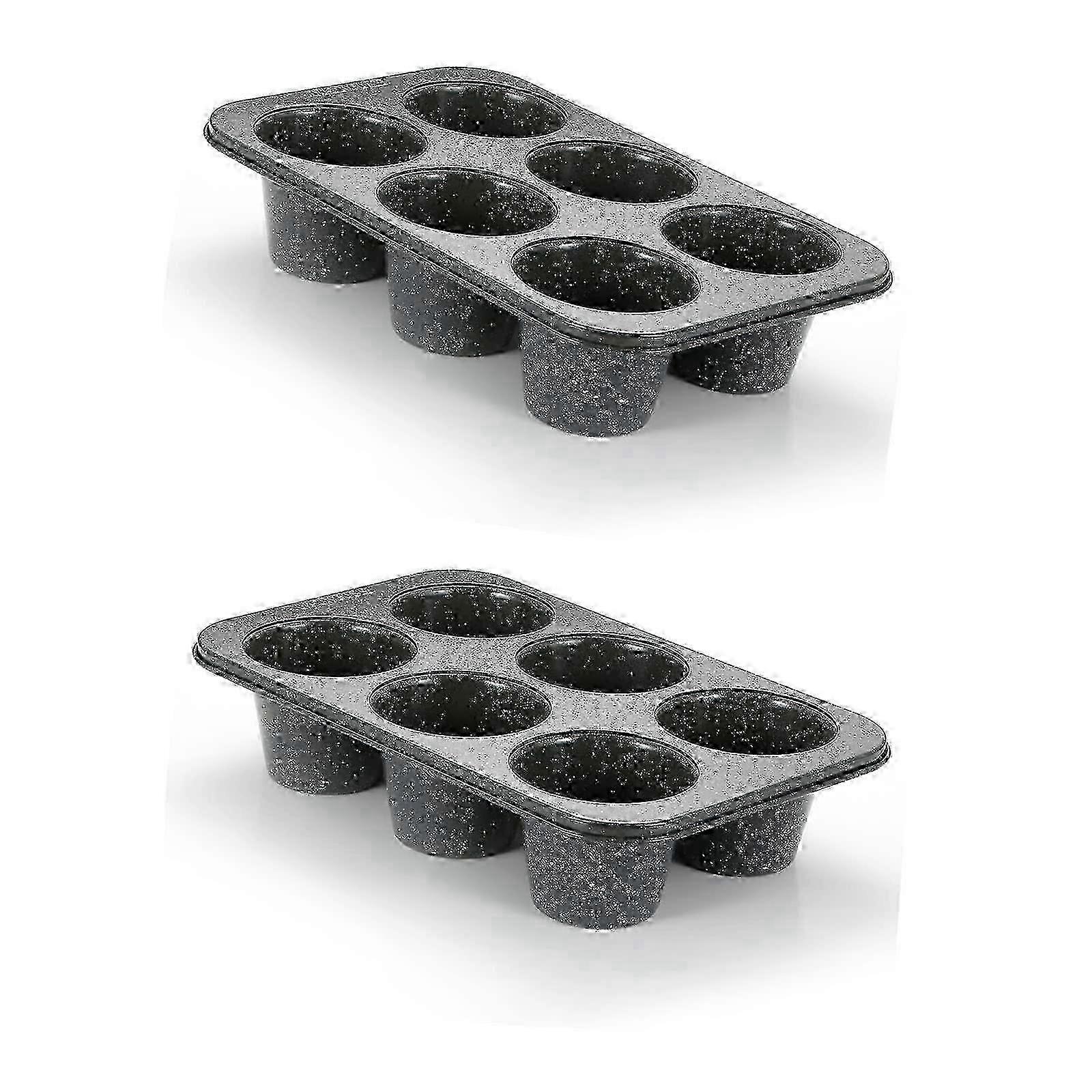2 PCS Deep Jumbo Muffin Pan 6 Cup-YL
