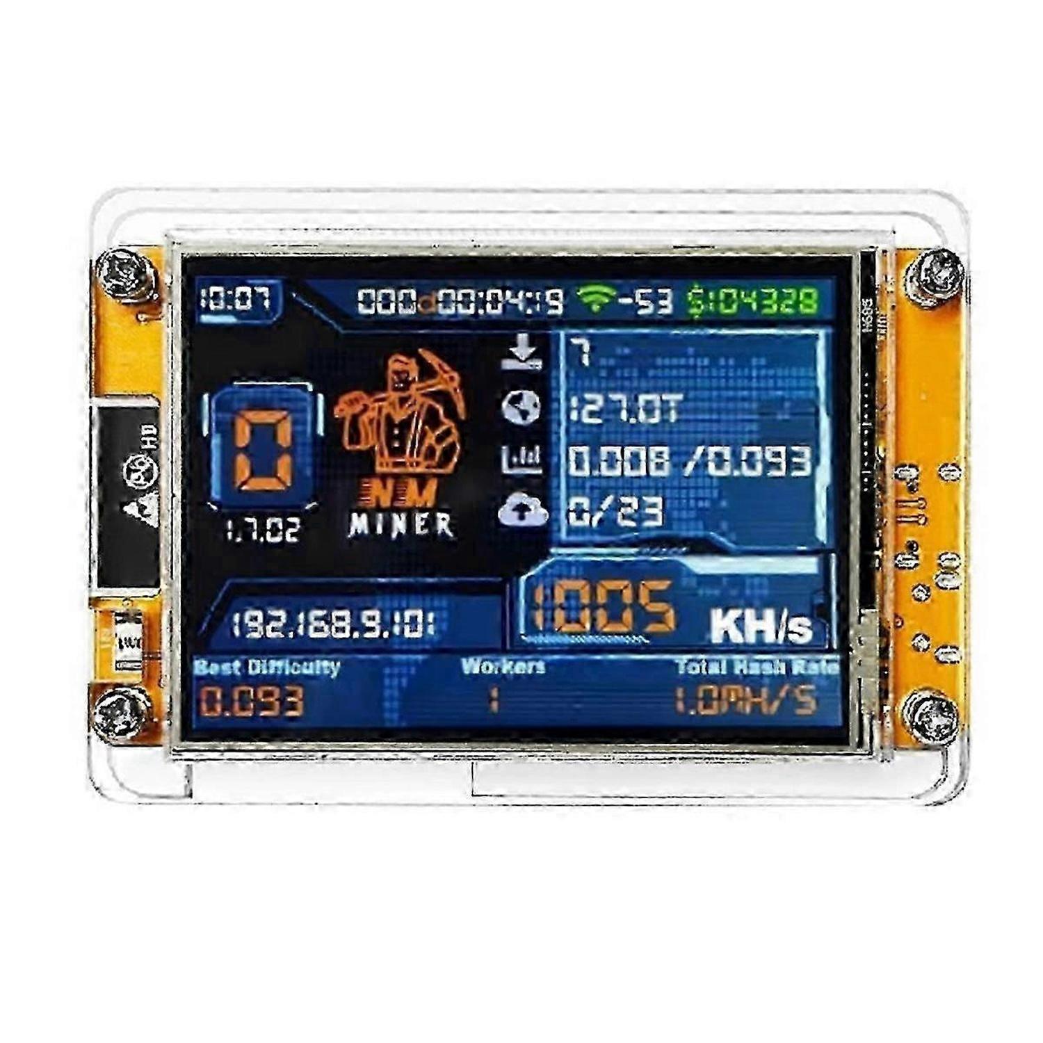 NMMiner NerdMiner V2 Hashrate 1000KH / S ESP32 2,8 polegadas Smart Display Crypto Solo Loteria Bitcoin ESP3