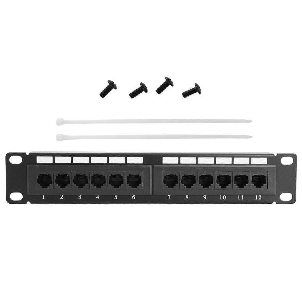 UTP 12Port Cable Rack CAT6 RJ45 Ethernet Network Data Patch Panel Without Bracket YEMAA
