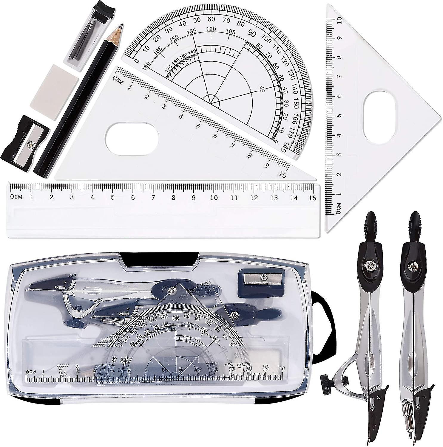 Geometry Set, Geometry Compass Kit For Geometry Math Geometry Kit For Students Technical Drawings 10 Pieces Starlight