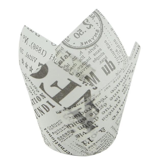 (Buchstabe Weiß) Eine Packung mit 50cupcake Liners, Backbechern, Tulip Cupcake Liners Baking Cup Holder