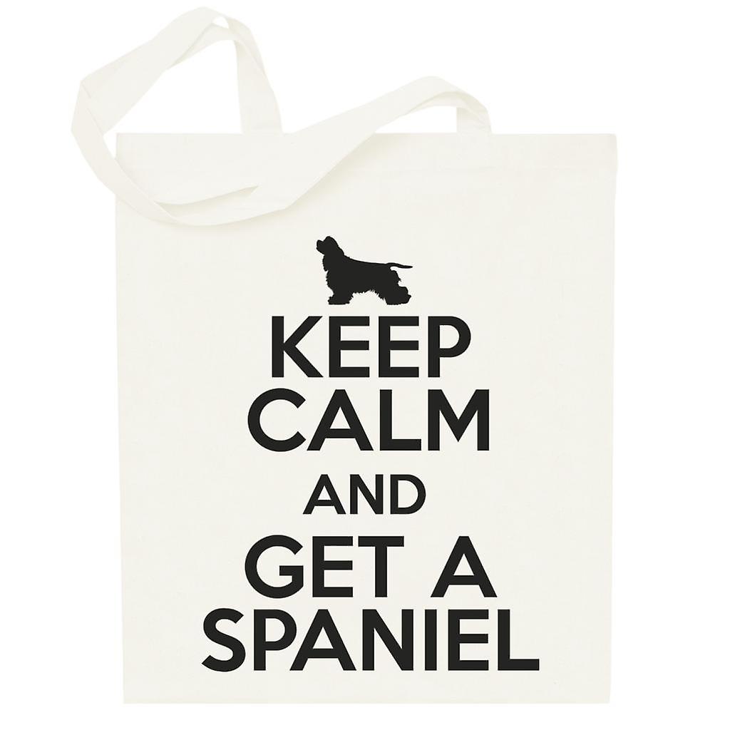 Keep Calm And Get A Spaniel Totebag