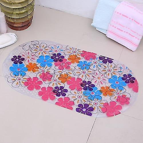 Transparent Flower Cute Cartoon Printed Anti Slip Pvc Bath Mats Sucker Pad