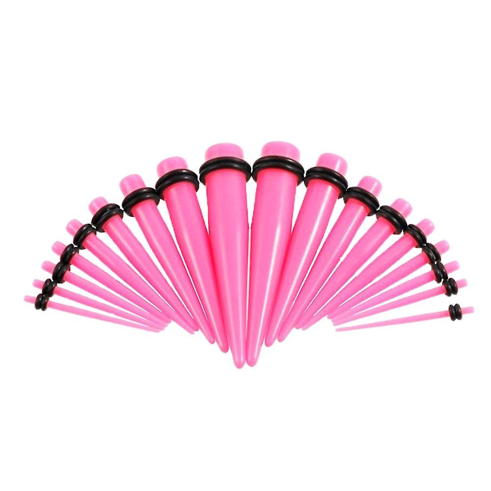 Set Of 18 Acrylic Earplugs With Elastic Stretchy Pink Earplugs
