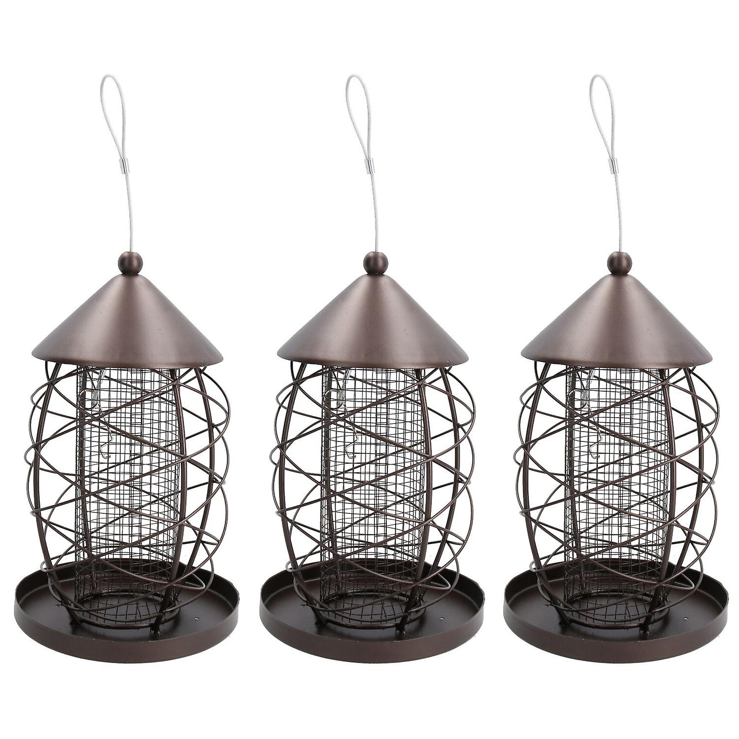 3PK Lantern Bird Feeder Nut Holder Hanging Feeding Station For Wild Birds