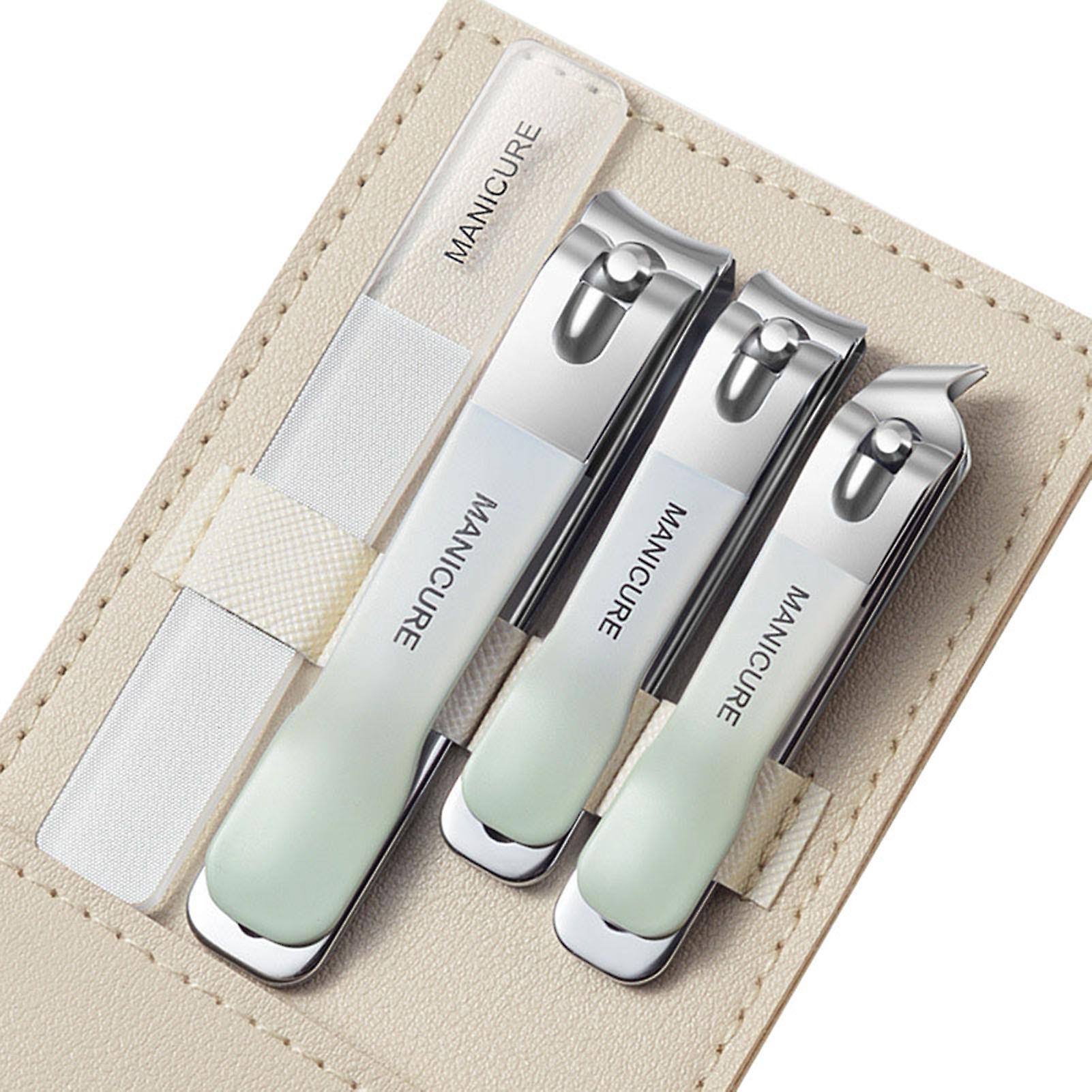 Steel Nail Clippers Set Professional Nail Sissors with PU Cover for Daily Use