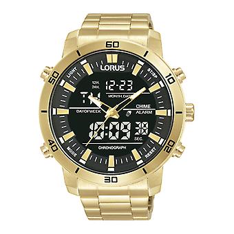 Montre à quartz numérique pour homme Lorus sport homme avec bracelet en acier inoxydable plaqué or RW660AX9