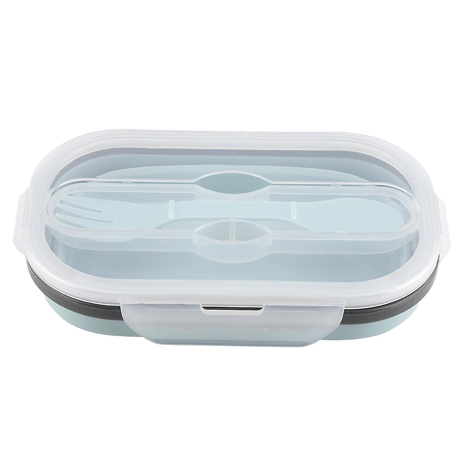 Foldable Lunch Box, Silicone, Rectangle, Food Storage