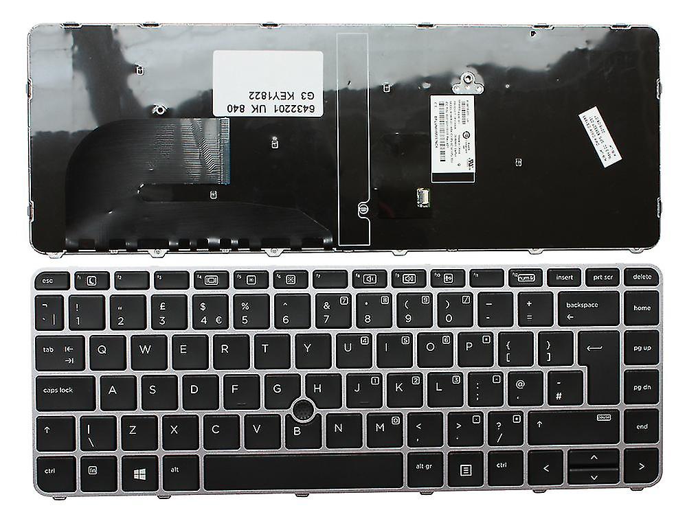 HP EliteBook 840 G3 With Pointer Grey Frame Black UK Layout Replacement Laptop Keyboard