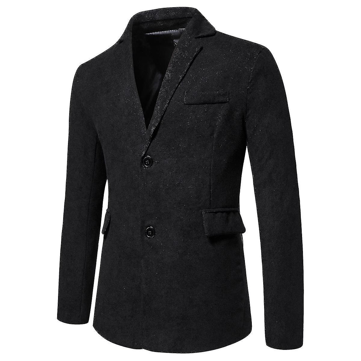 Men's Casual Solid Colour 2 Button Corduroy Blazer