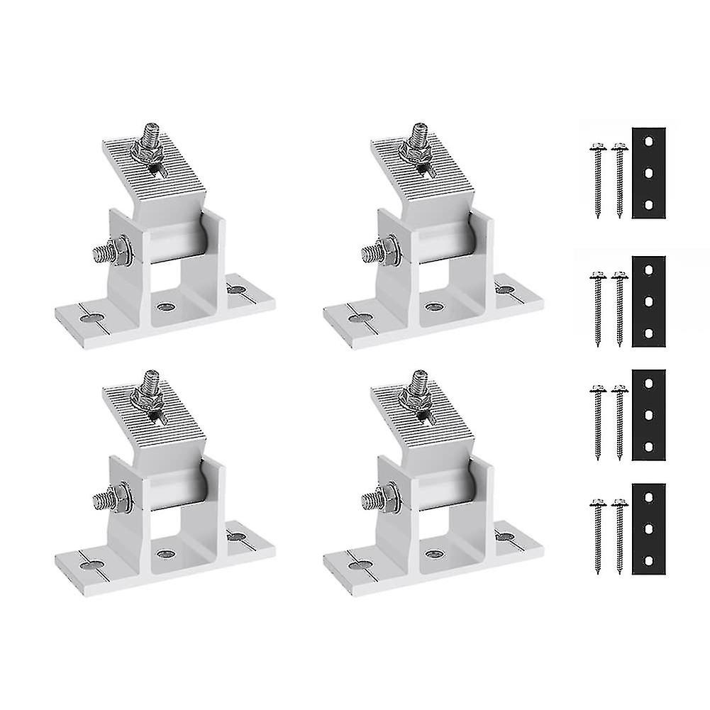 4sets Solar Panel Brackets, 15-30 Adjustable Pv Module Brackets, Solar Mountings, Flat Roof, Mount