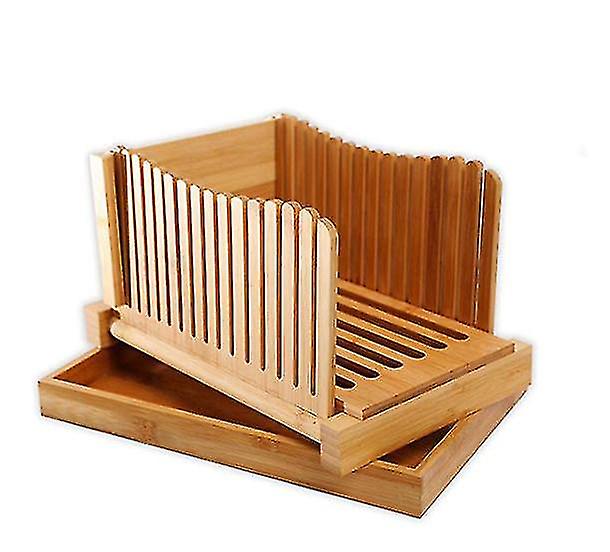 Bamboo Bread Slicer For Homemade Bread - Wooden Bread Cutting Board With Crumb Rack c
