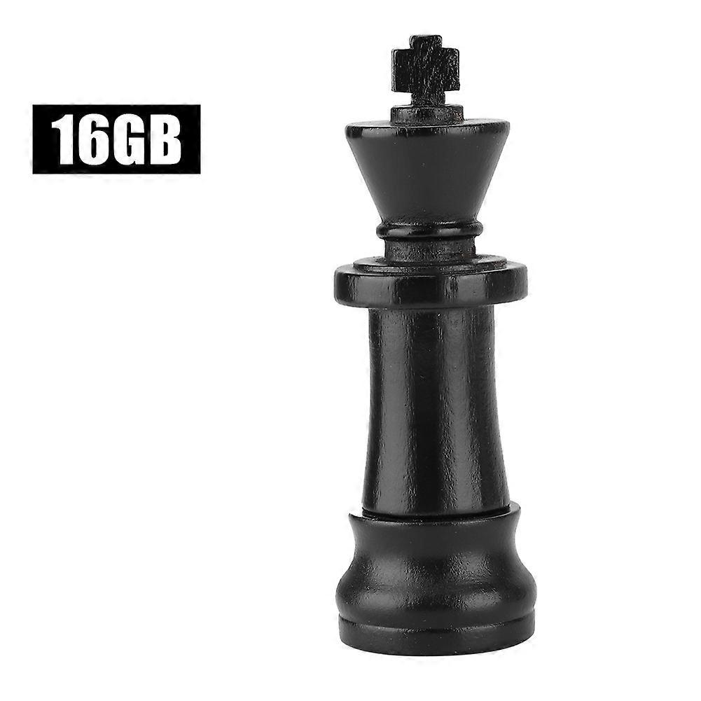 Black Wooden Chess Data Storage USB 2.0 Flash Drive U Disk Memory Stick Compatible USB1.1 (16GB)