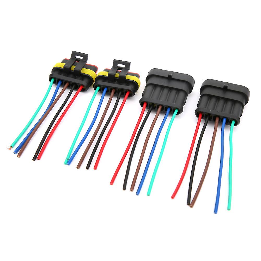 2 Sets 4P 5P 6P Car Waterproof Electrical Connectors with 10cm Wire