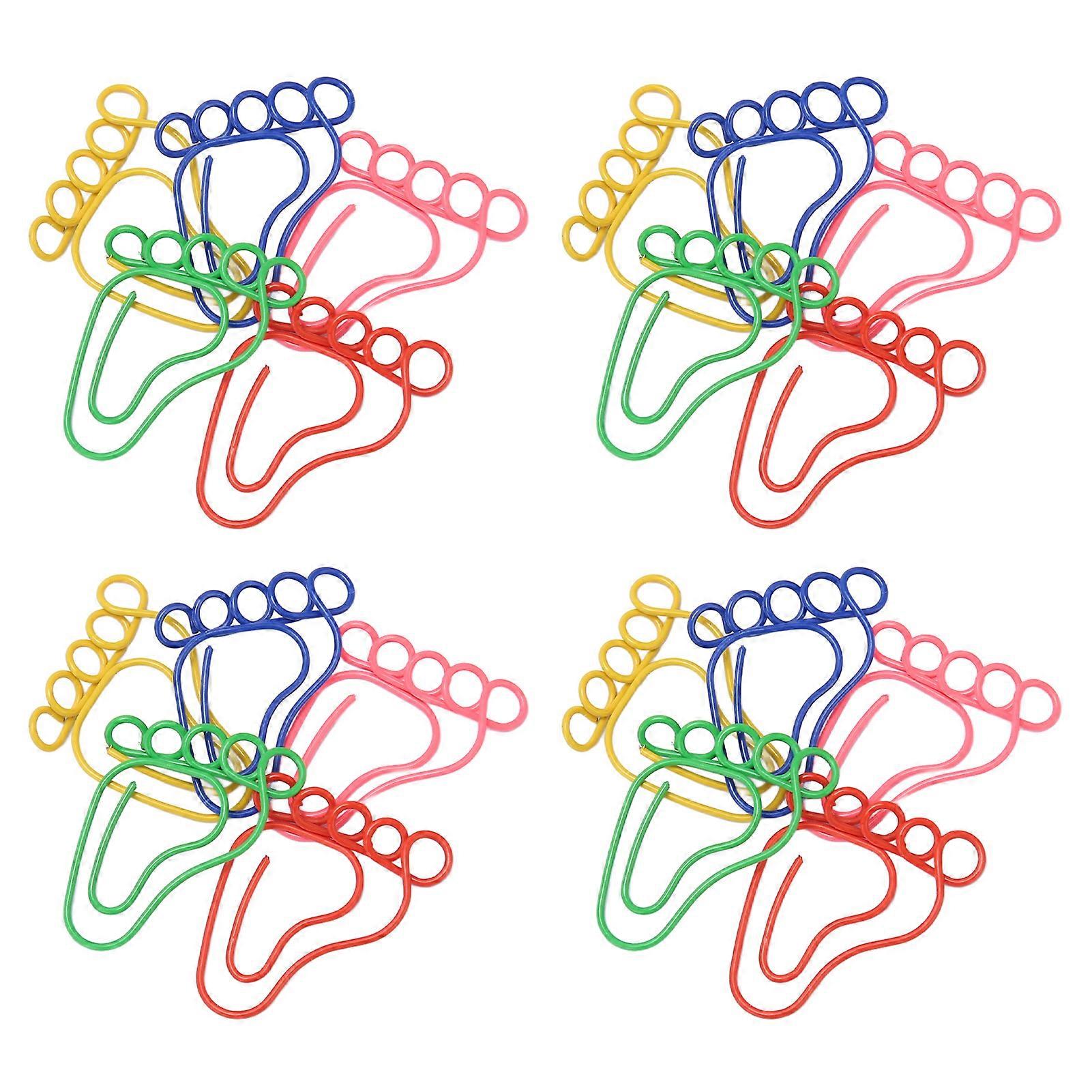 100pcs Footprint Paper Clips Increased Slip Resistance Plating Process Metallic Paper Clips for Scrapbooking Card Making 