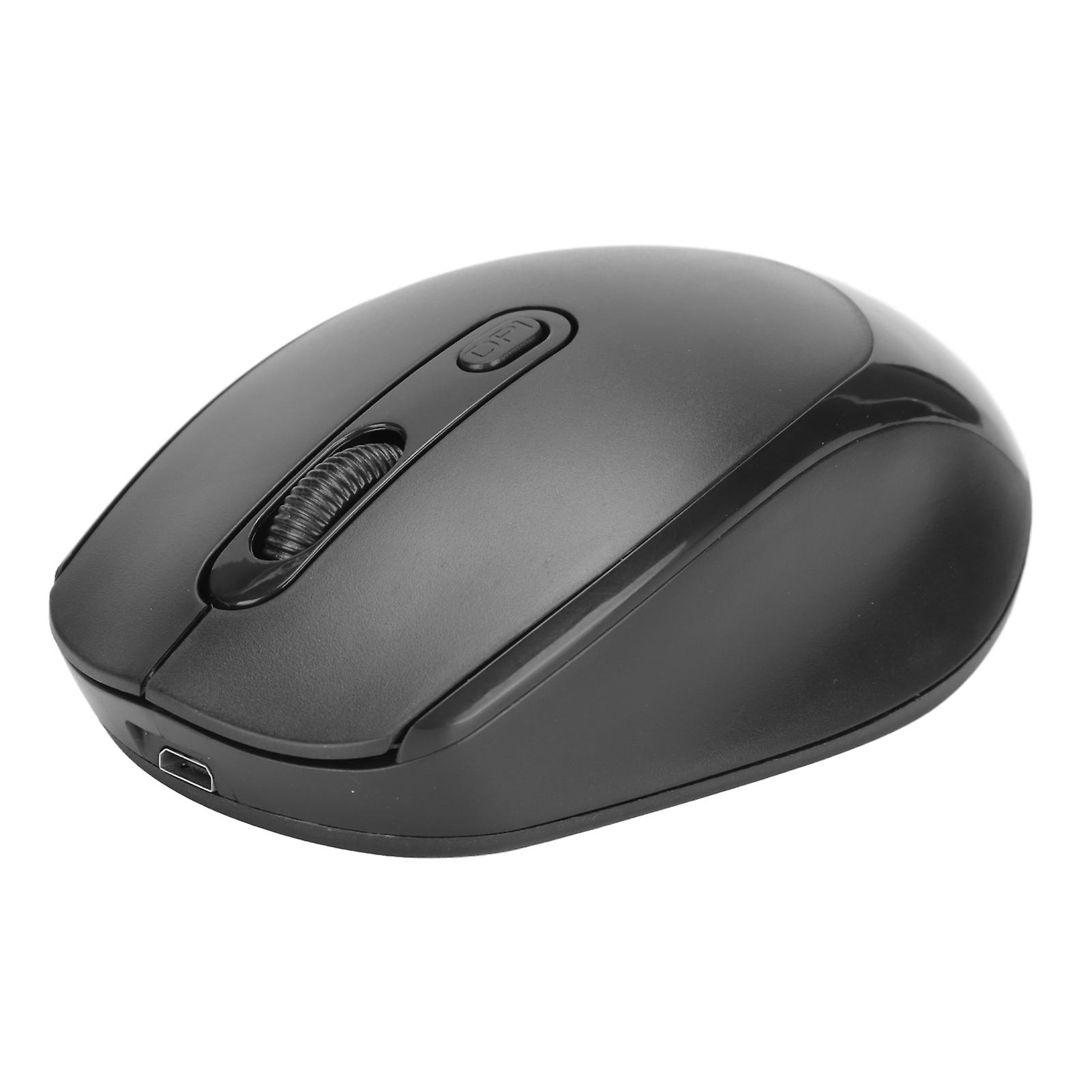 Wireless Mechanical Mouse Ergonomic Design 3 Level Adjustable DPI 1600DPI 2.4G USB Rechargeable MouseBlack 