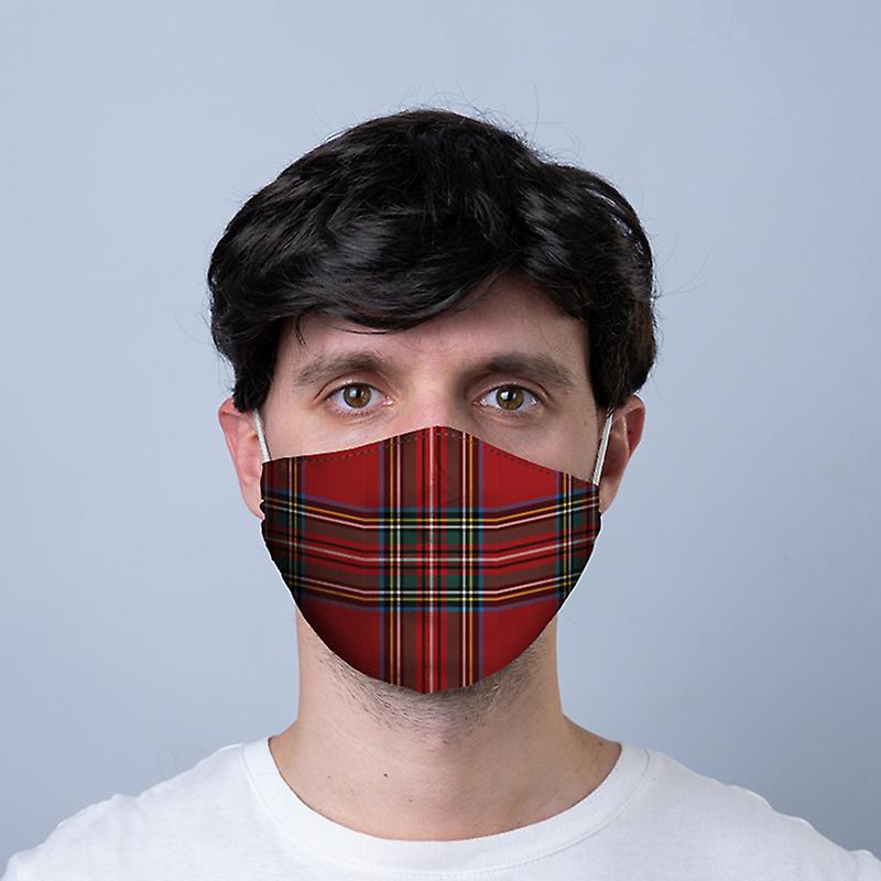Red Tartan Reusable Face Covering - Large X 1 Pack