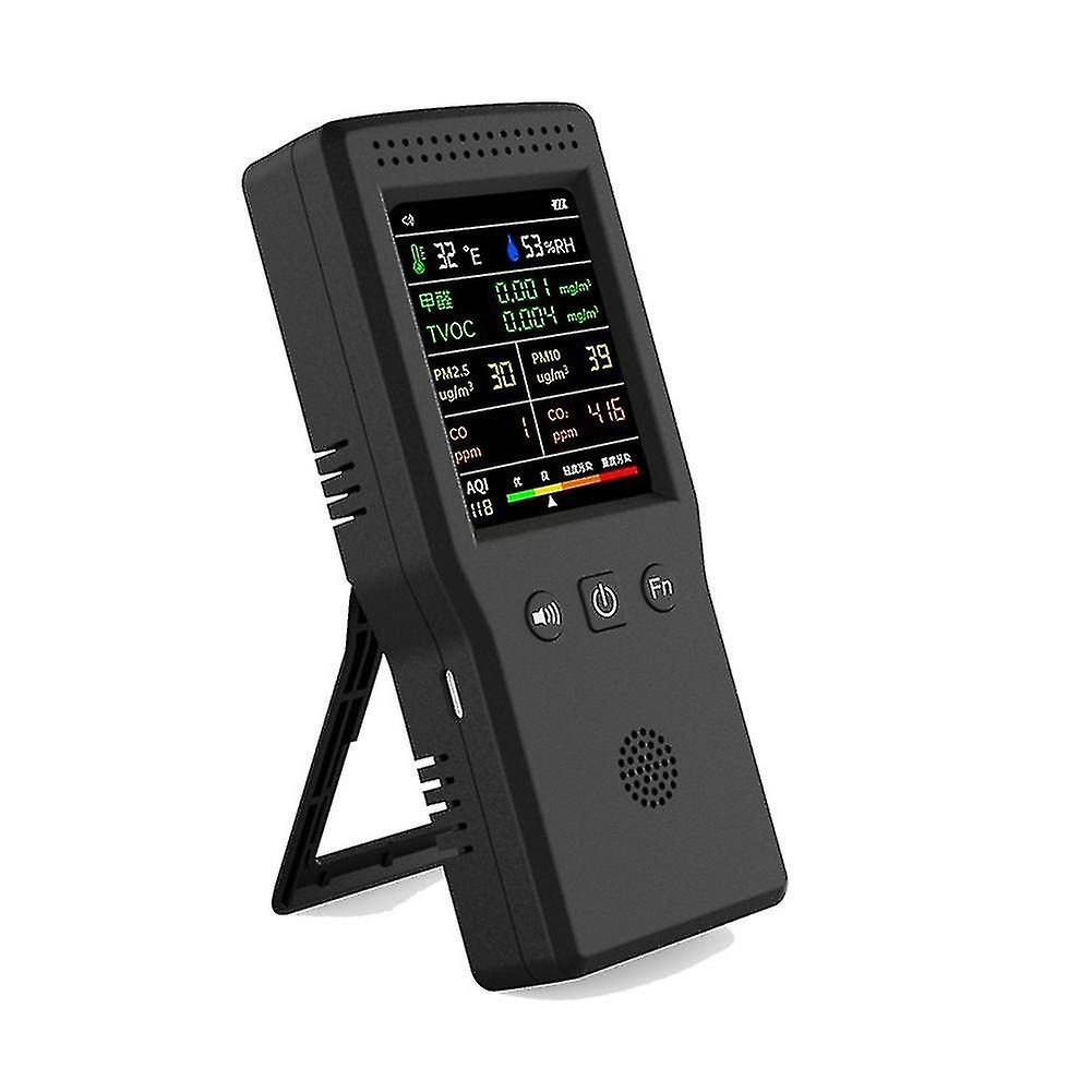 In 1 Air Quality Detector LCD Display Pm2.5 Pm10 Hcho Tvoc Co Co2 Temperature Humidity Air Quality