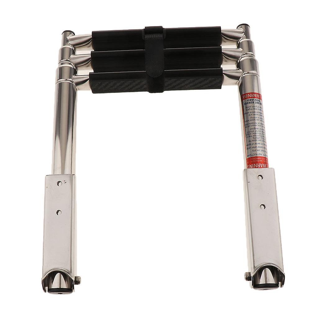 3-Step Stainless Steel Under Platform Slide Mount Boat Boarding Telescoping Ladder Compact And Efficient - Telescopic Design