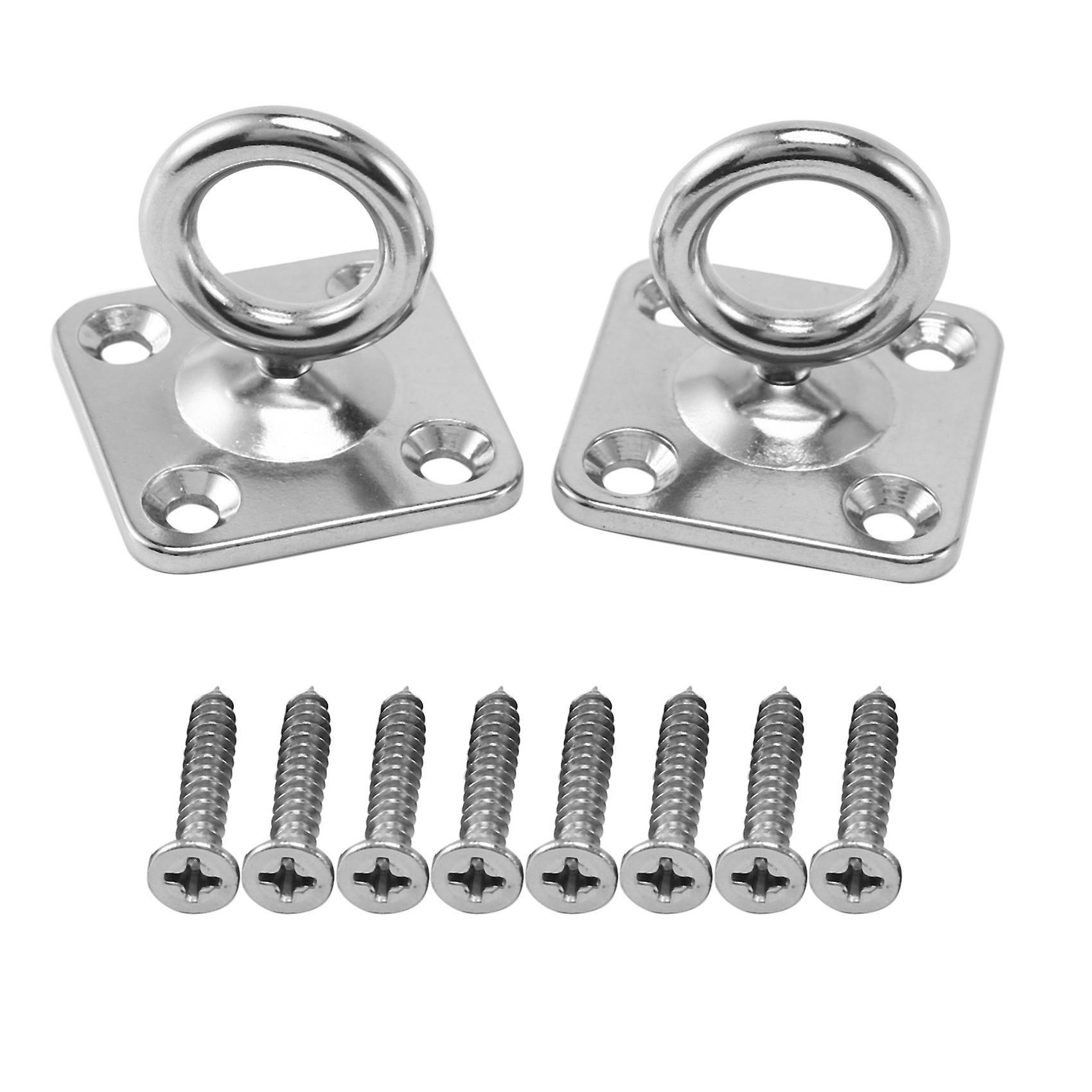 2Pcs Square Swivel Pad Eye Rotatable Ceiling Hook Hook Stainless Steel Eye Pad Plate For Yoga Swing