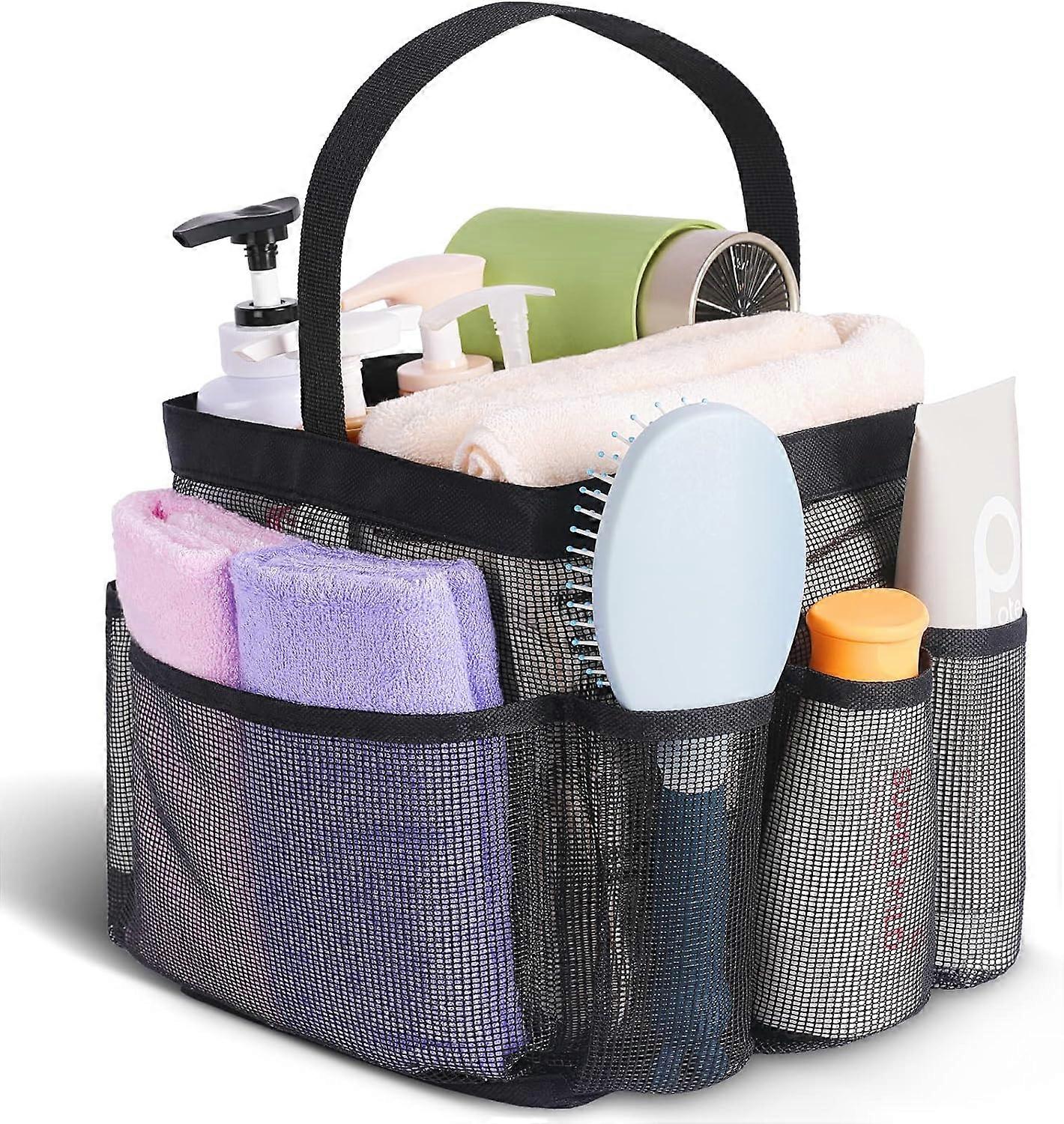 Mesh Shower Caddy Portable - 8-Pocket Large Capacity Shower Bag for College Dorm, Beach, Gym