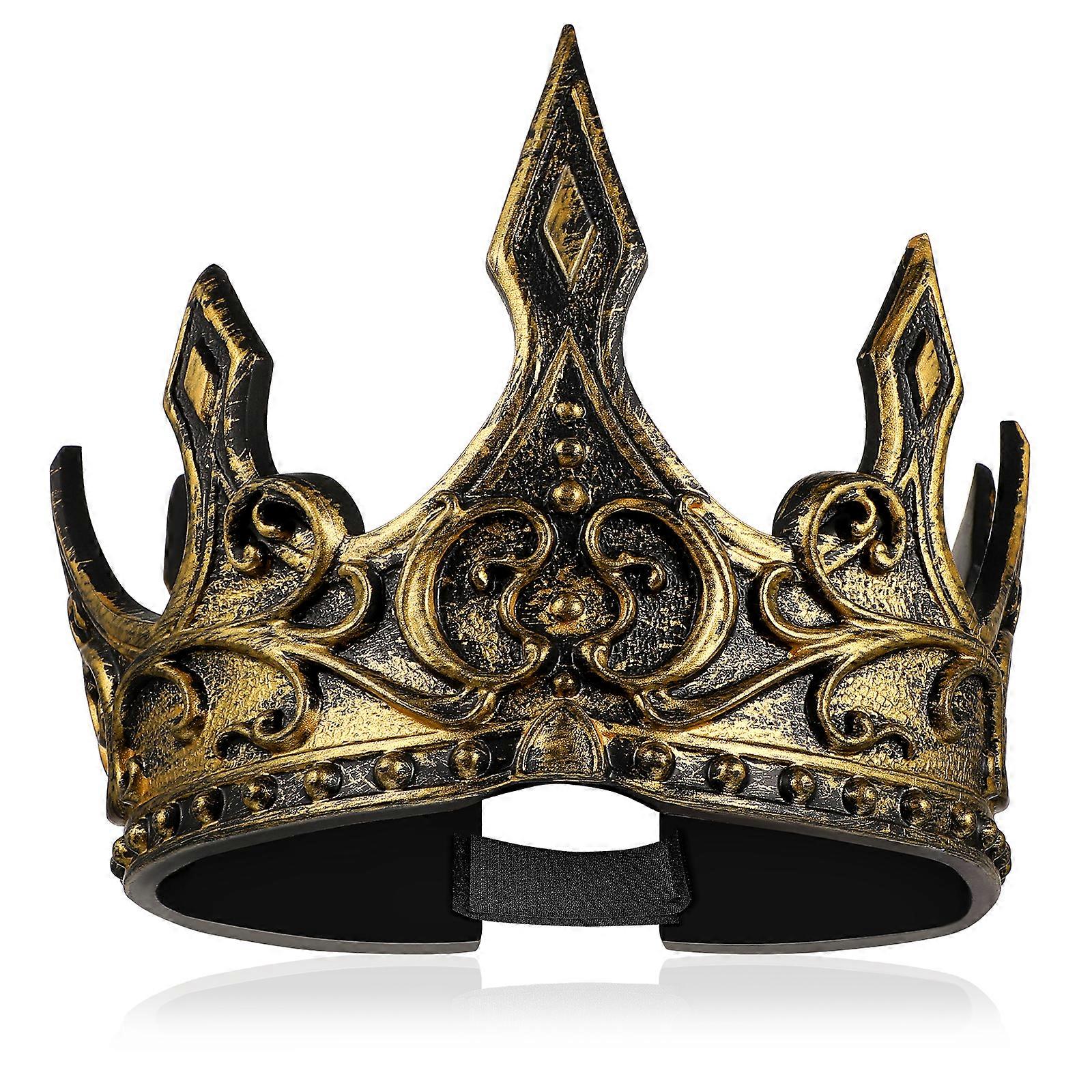 1pc King Crown Halloween Bal Roi Couronne Hommes Cosplay Performance coiffe (motif aléatoire)